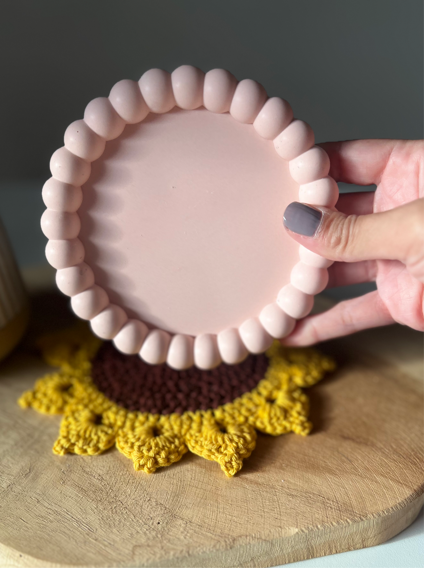 Plateau résine- Small bubbles rose pastel